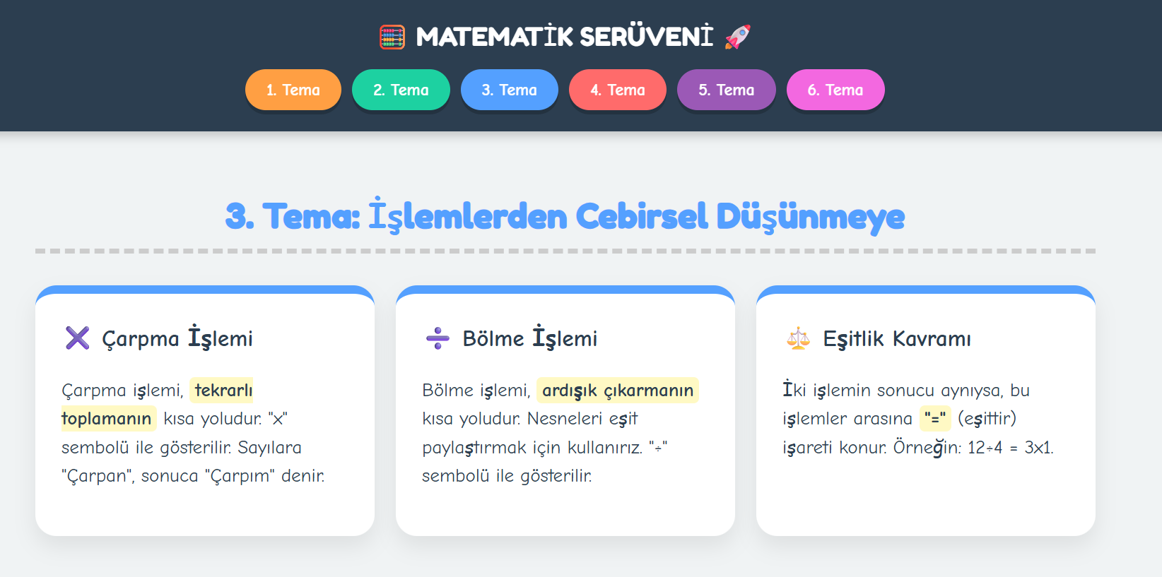 Etkileşimli Matematik Uygulaması 2. Sınıf