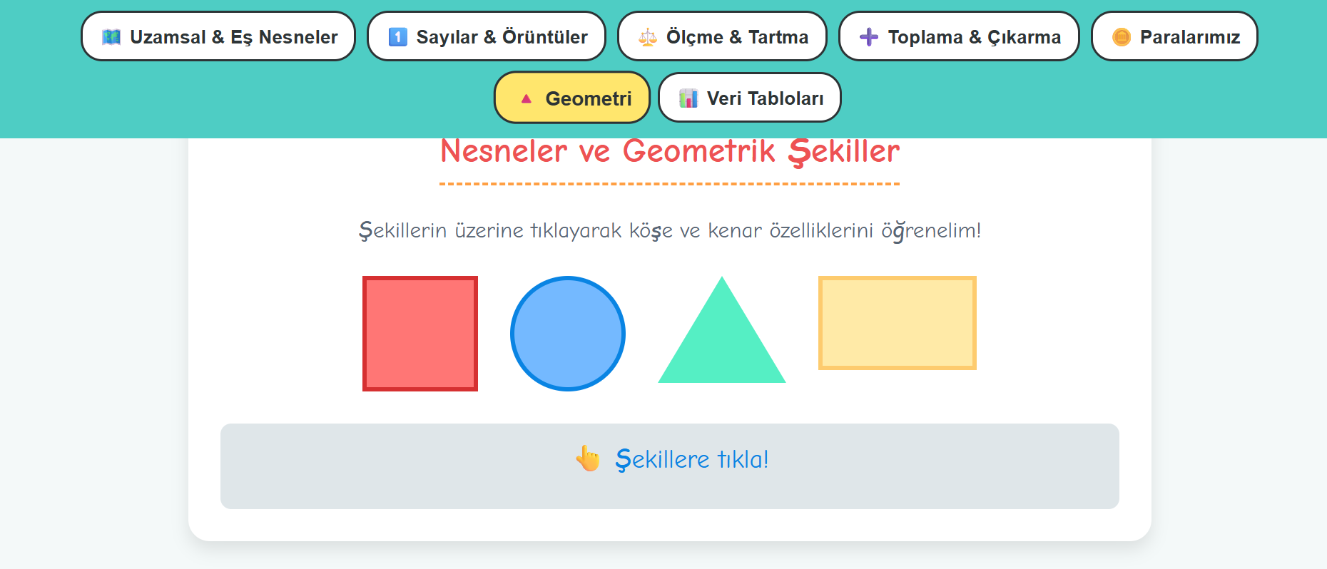 1. Sınıf İnteraktif Matematik Kursu